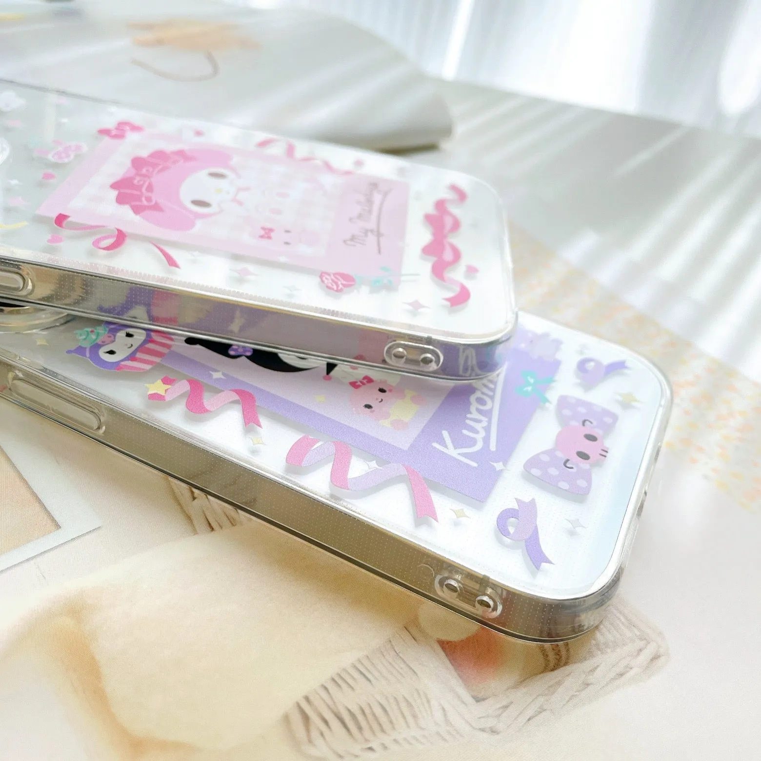 Japanese Cartoon Happy Party with friends | My Melody Kuromi Cinnamoroll Pochacco Hangyodon iPhone Case PLUS SE2 11 12 13 14 15 Pro Promax 12mini 13mini