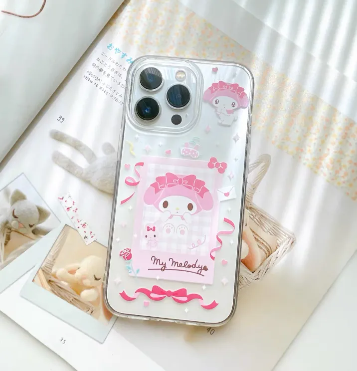 Japanese Cartoon Happy Party with friends | My Melody Kuromi Cinnamoroll Pochacco Hangyodon iPhone Case PLUS SE2 11 12 13 14 15 Pro Promax 12mini 13mini