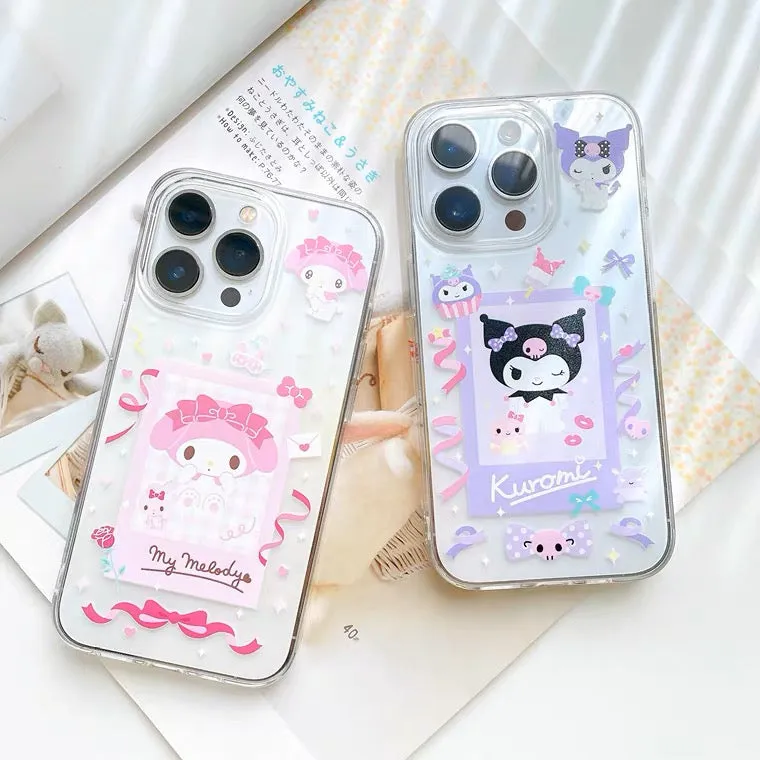 Japanese Cartoon Happy Party with friends | My Melody Kuromi Cinnamoroll Pochacco Hangyodon iPhone Case PLUS SE2 11 12 13 14 15 Pro Promax 12mini 13mini