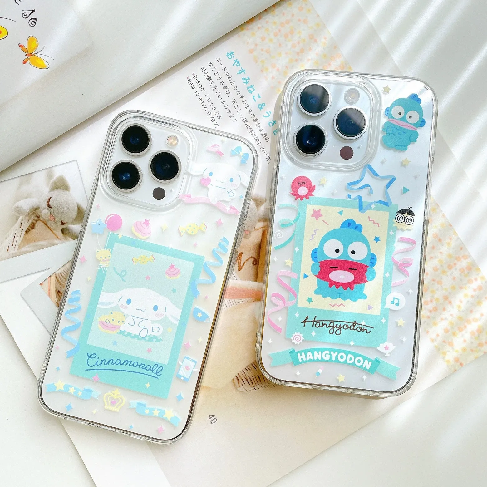 Japanese Cartoon Happy Party with friends | My Melody Kuromi Cinnamoroll Pochacco Hangyodon iPhone Case PLUS SE2 11 12 13 14 15 Pro Promax 12mini 13mini