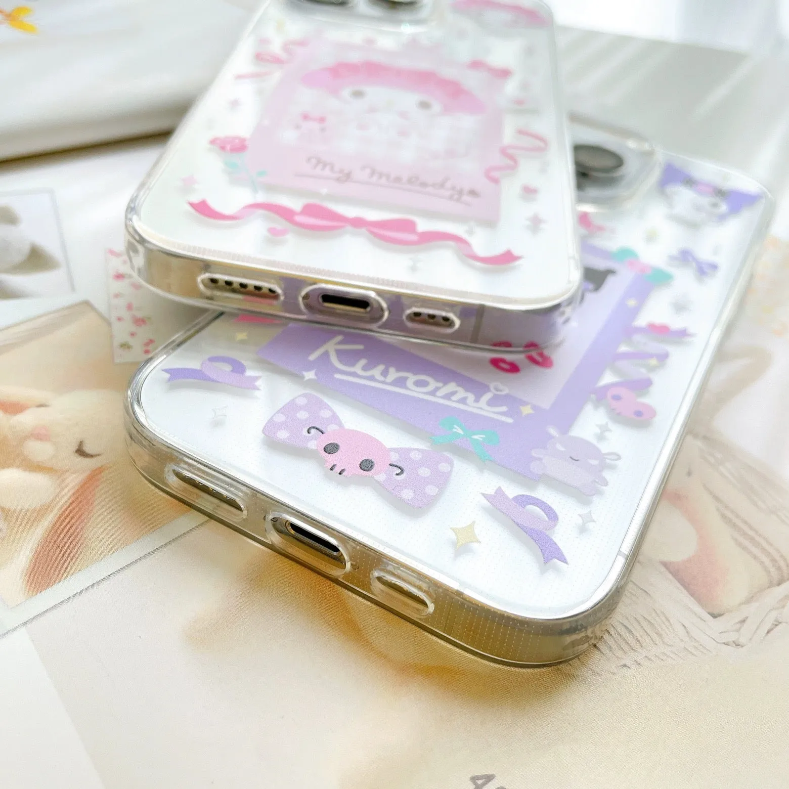 Japanese Cartoon Happy Party with friends | My Melody Kuromi Cinnamoroll Pochacco Hangyodon iPhone Case PLUS SE2 11 12 13 14 15 Pro Promax 12mini 13mini