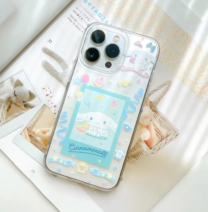 Japanese Cartoon Happy Party with friends | My Melody Kuromi Cinnamoroll Pochacco Hangyodon iPhone Case PLUS SE2 11 12 13 14 15 Pro Promax 12mini 13mini