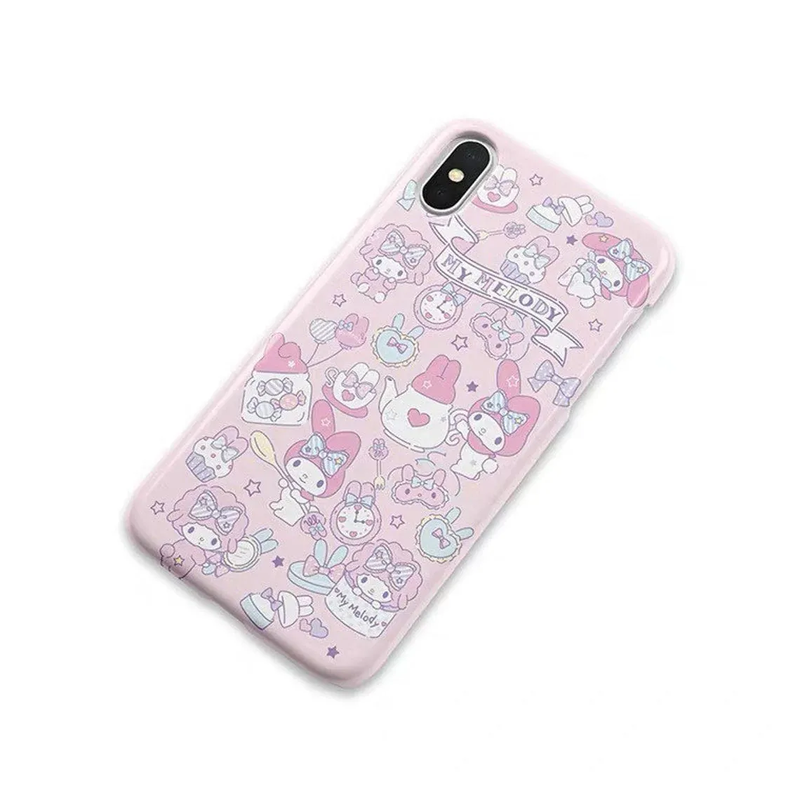 Japanese Cartoon MM & Piano Tea Party Pink iPhone Case PLUS XS XR X 11 12 13 14 15 Pro Promax