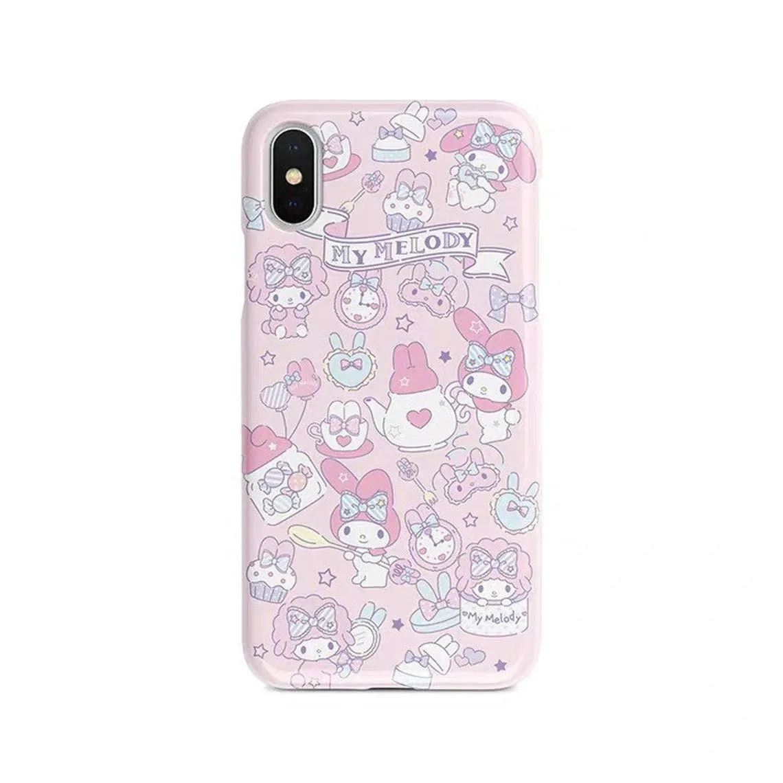 Japanese Cartoon MM & Piano Tea Party Pink iPhone Case PLUS XS XR X 11 12 13 14 15 Pro Promax