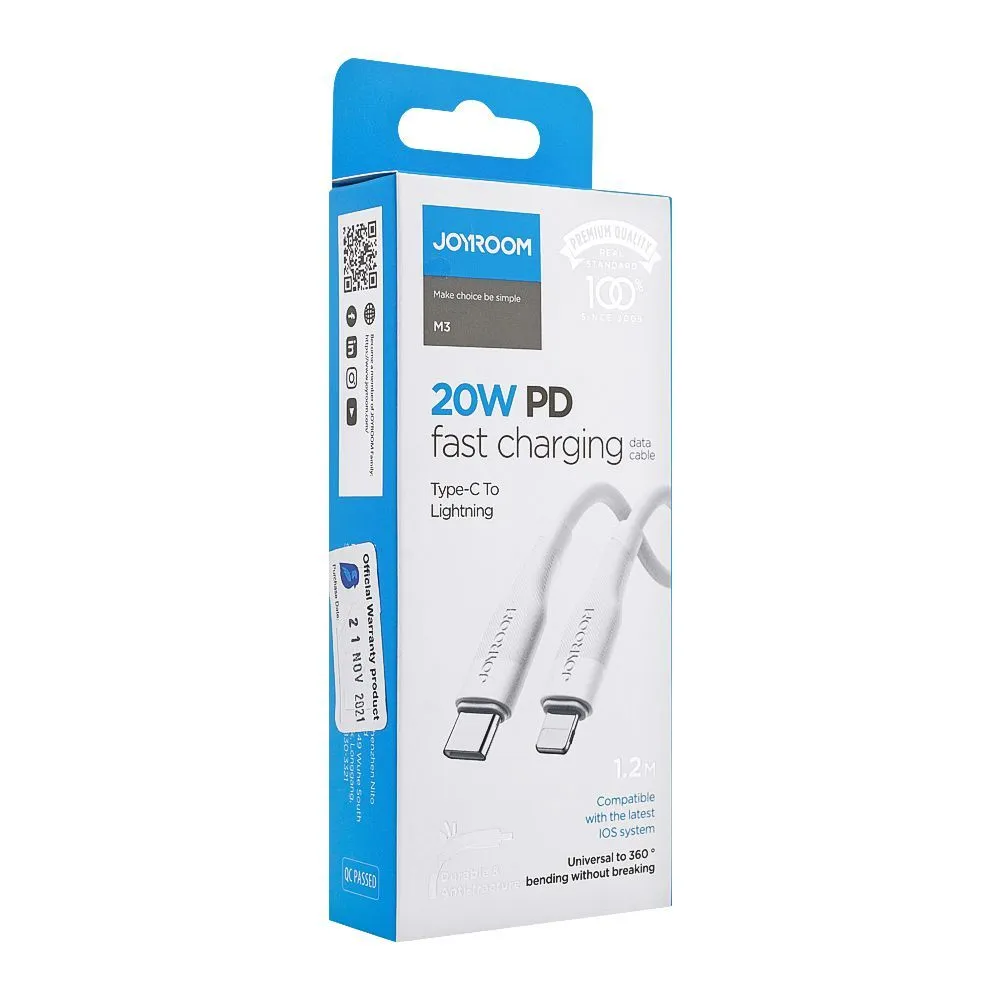 Joyroom S-1224m3 Type-C To Lightning Fast Charging Cable 1.2m White