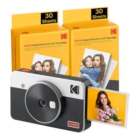 Kodak Mini Shot 2 Retro C210rw60 Portable Wireless Camera And Photo Bundle 2.1X3.4 White