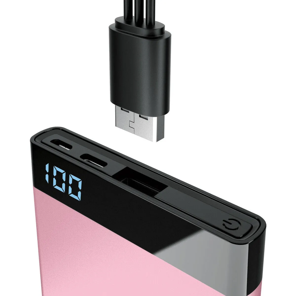 Laser 3000mAh Power Bank with 3-in-1 Cable - Black - Pink - Blue