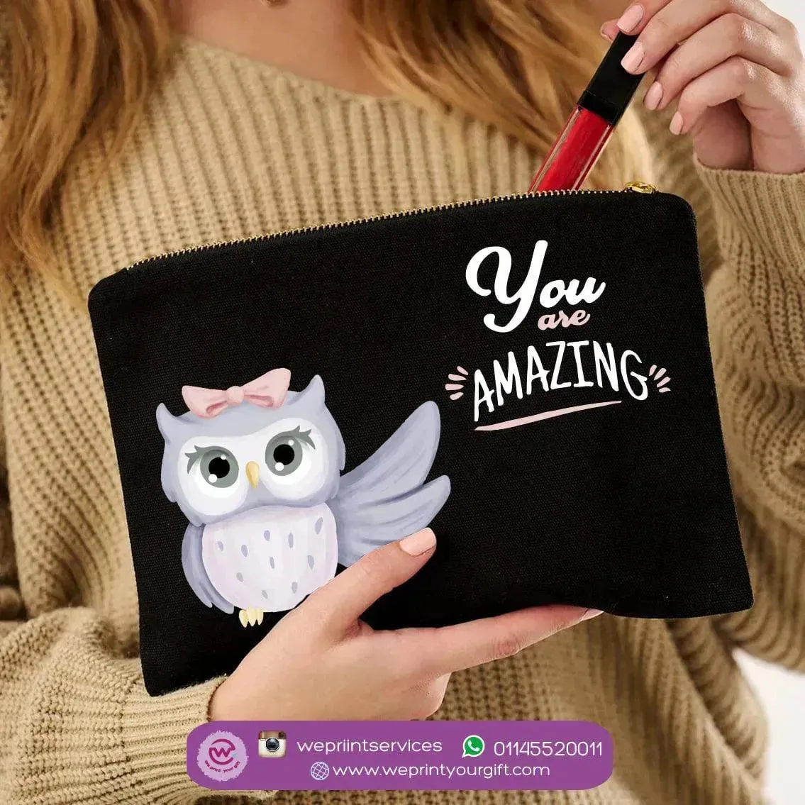 Makeup & Pencil Case- Owl-B