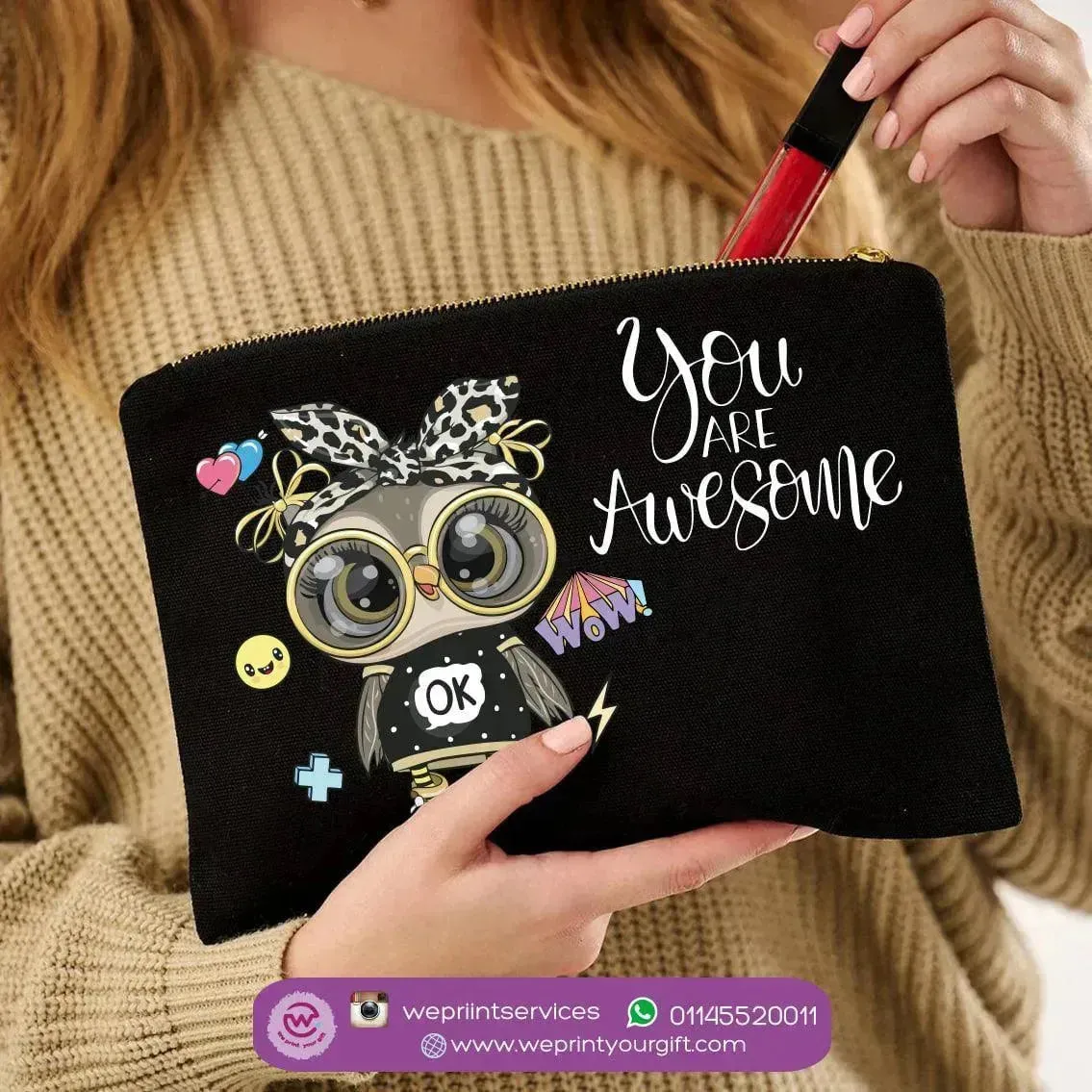 Makeup & Pencil Case- Owl-B