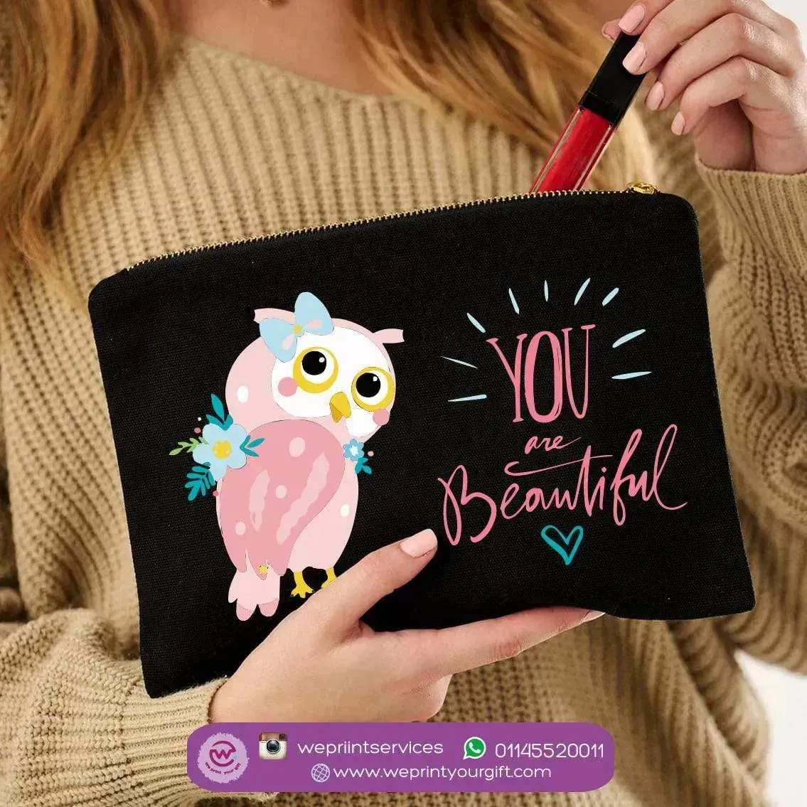 Makeup & Pencil Case- Owl-B