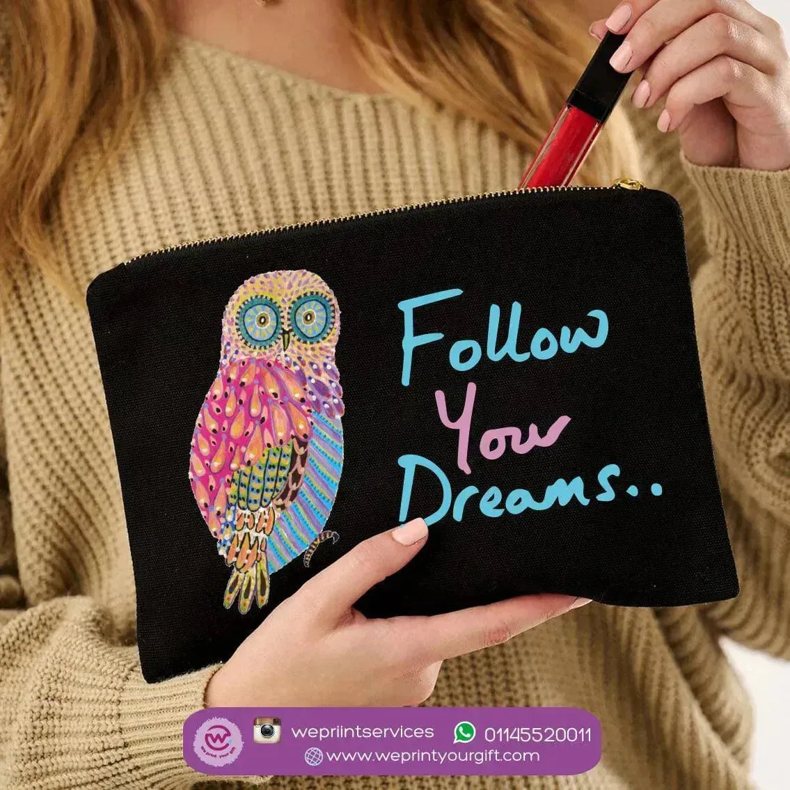 Makeup & Pencil Case- Owl-B