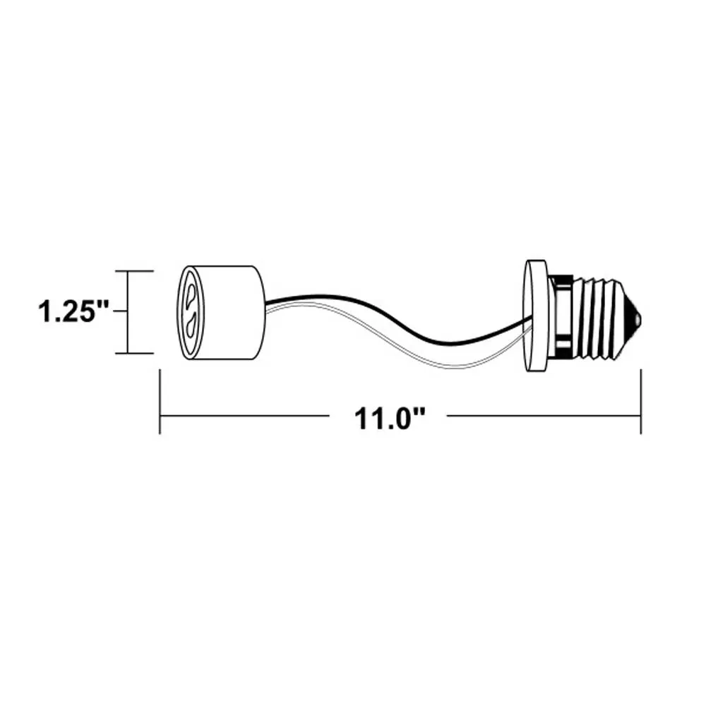 Male Medium Base to Female GU10 Socket String Whip