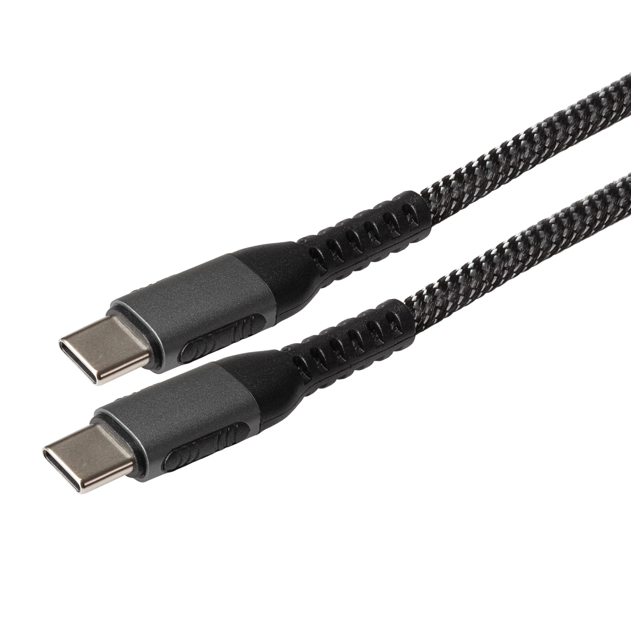 Maplin USB-C to USB-C 60W Braided Cable - Black