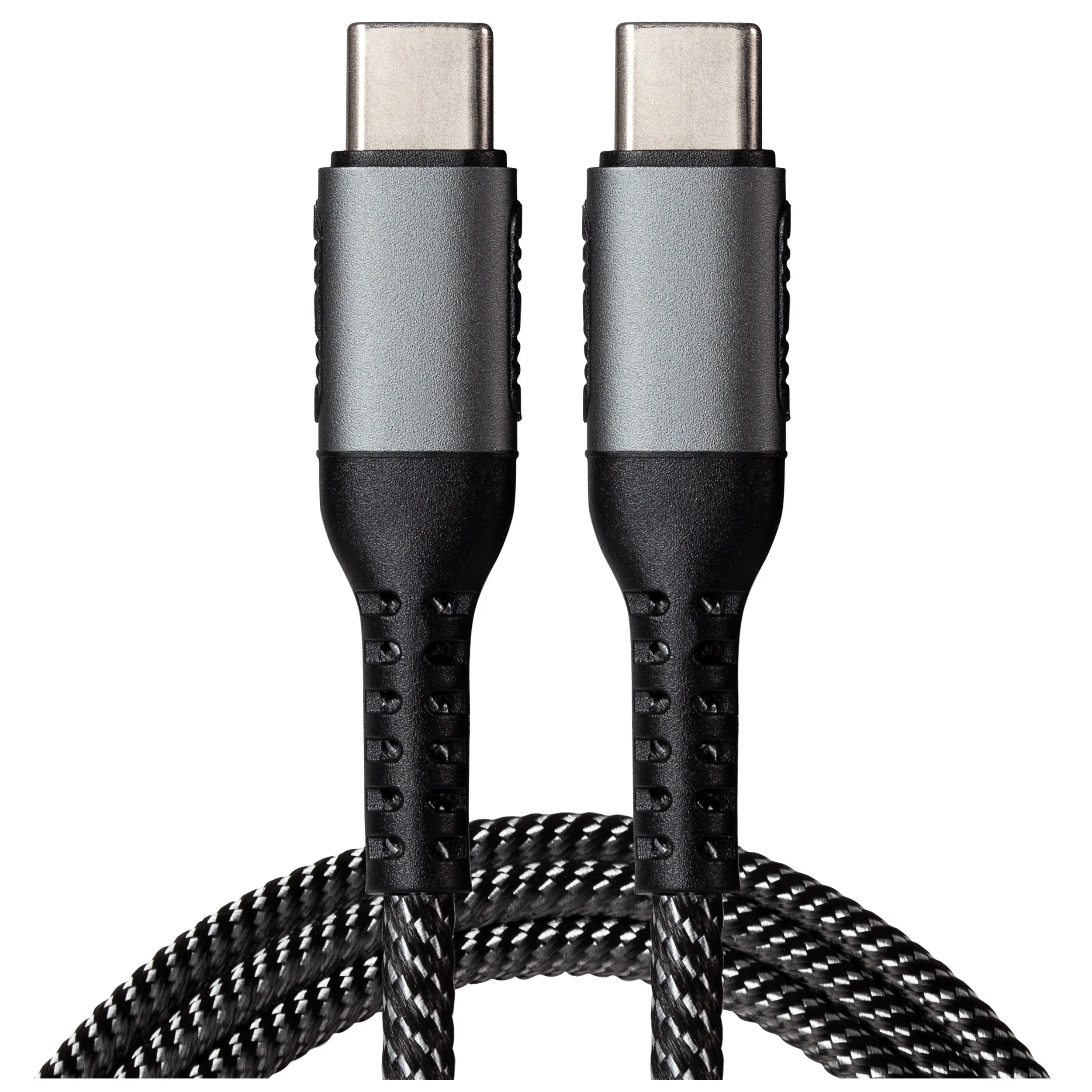 Maplin USB-C to USB-C 60W Braided Cable - Black