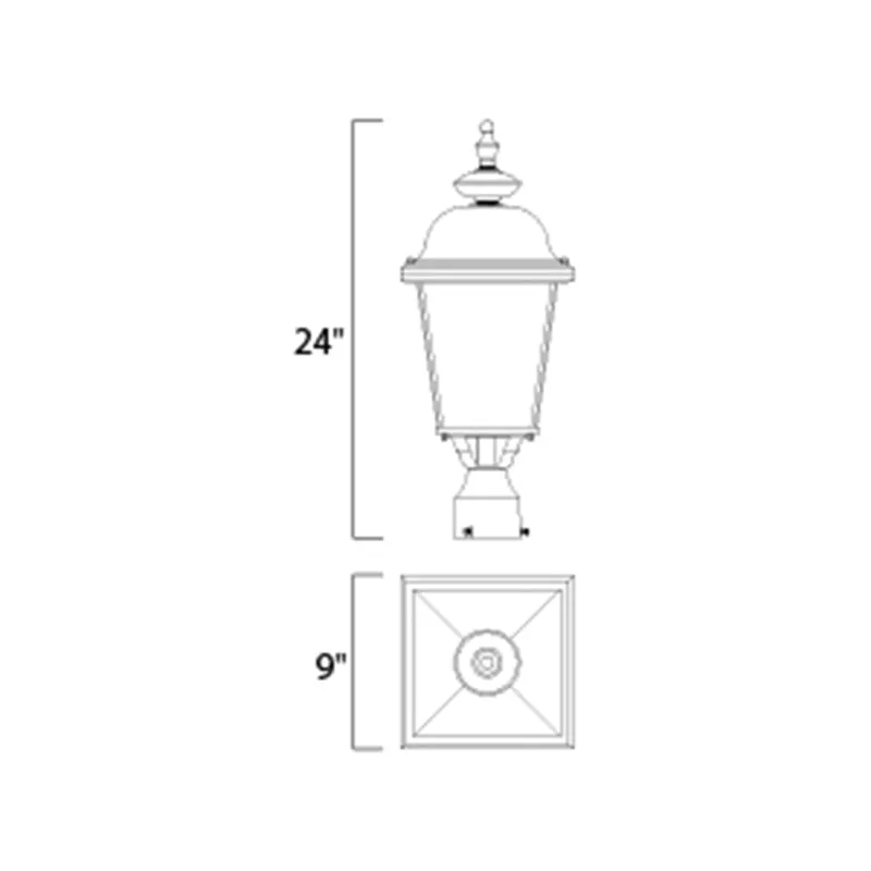 Maxim 3008 Builder Cast 3-lt 21" Tall Outdoor Pole/Post Lantern