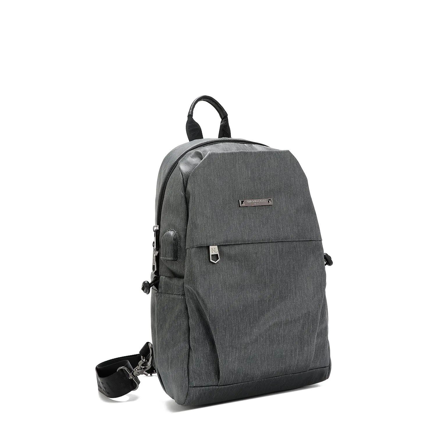 MENS NYLON USB SLING BACKPACK