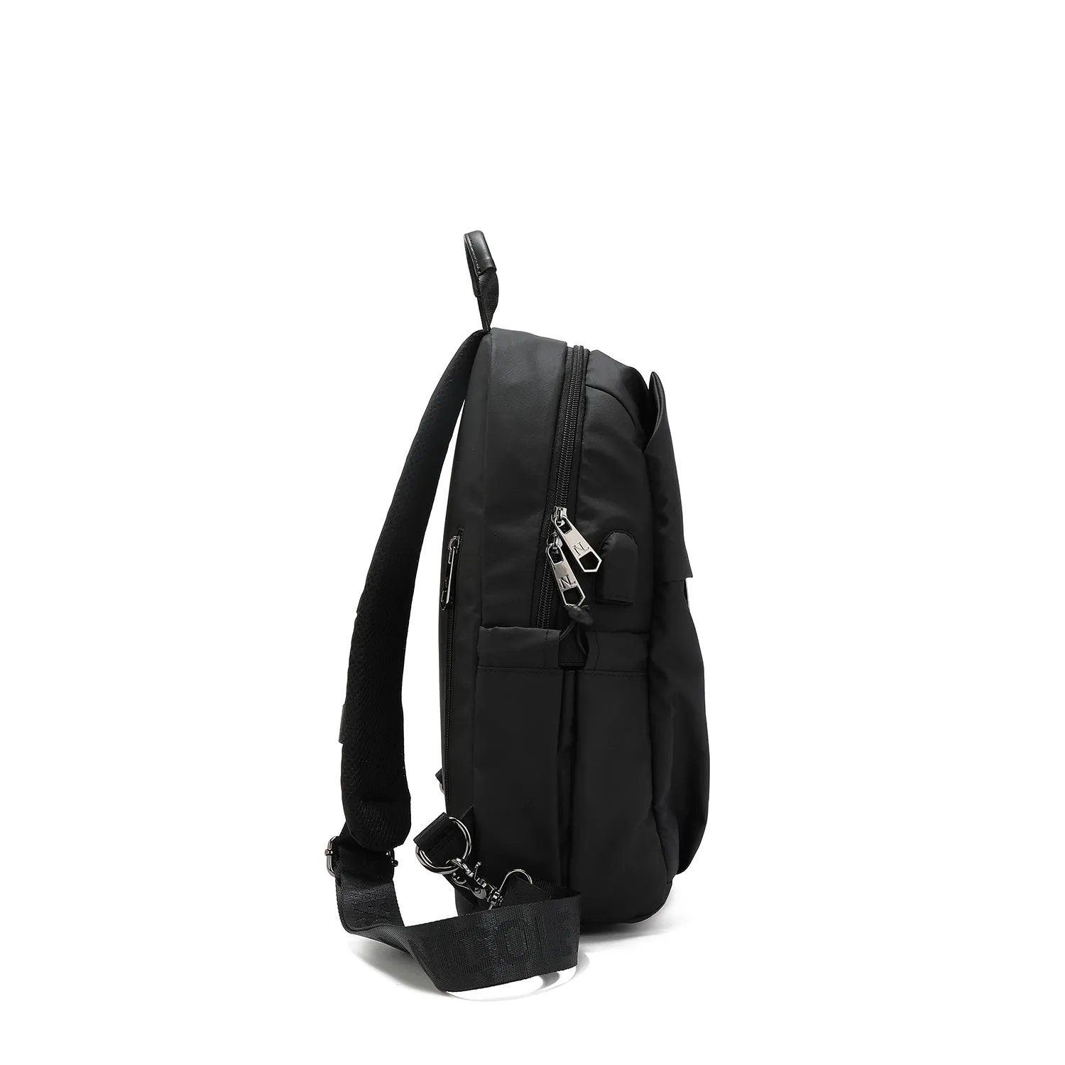 MENS NYLON USB SLING BACKPACK