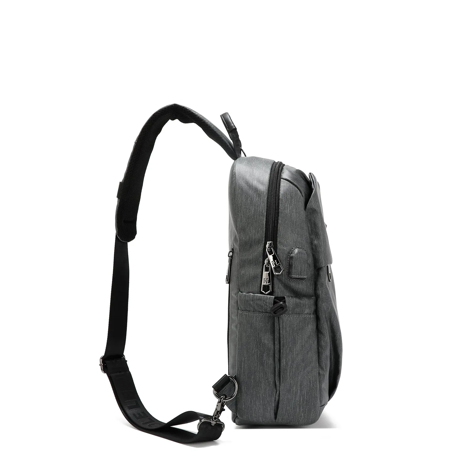 MENS NYLON USB SLING BACKPACK