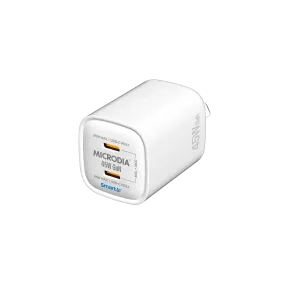 MICRODIA SMARTCube™ Nano 45W GaN Pro Wall Charger, Dual USB-C PD3.0