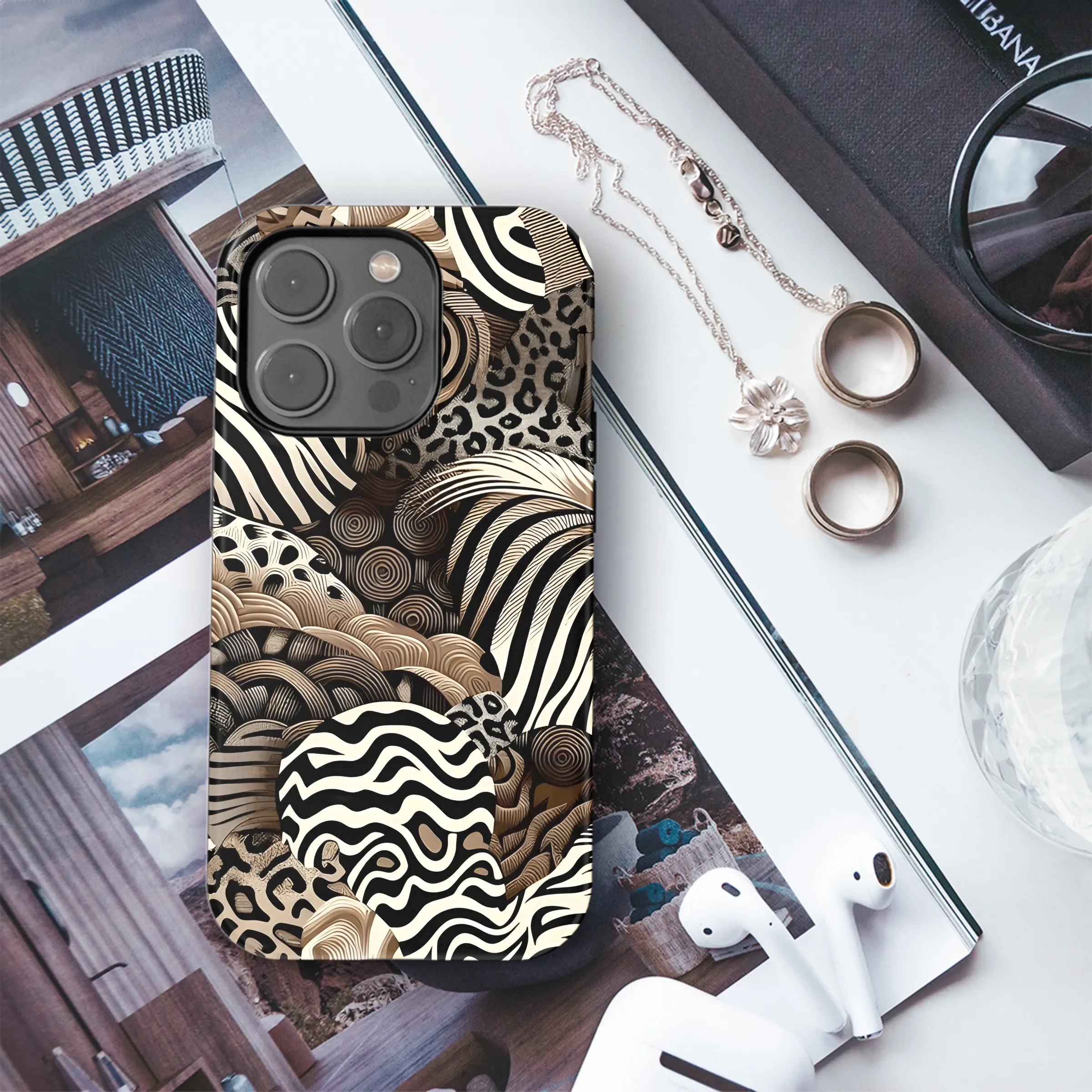 Mixed Animal Skin Phone Case iPhone Samsung Cover Pixel 2753