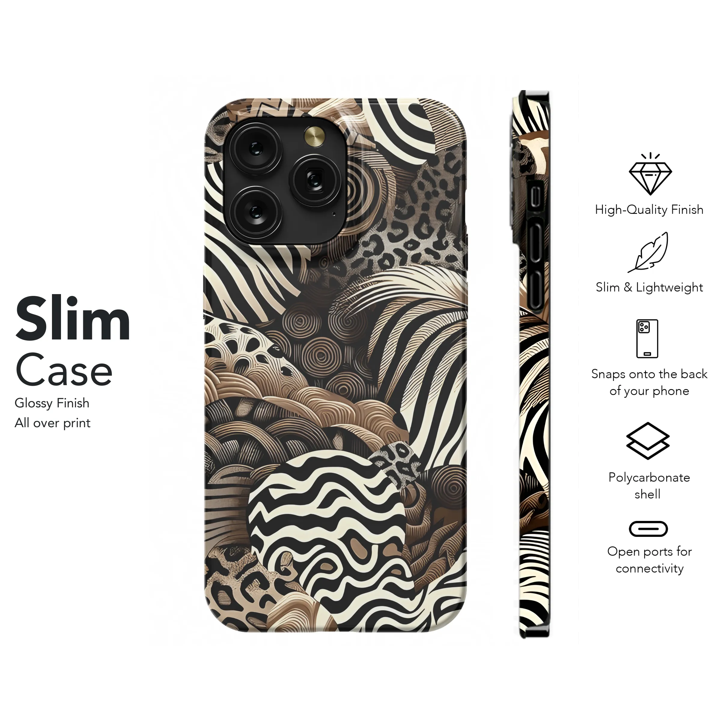 Mixed Animal Skin Phone Case iPhone Samsung Cover Pixel 2753