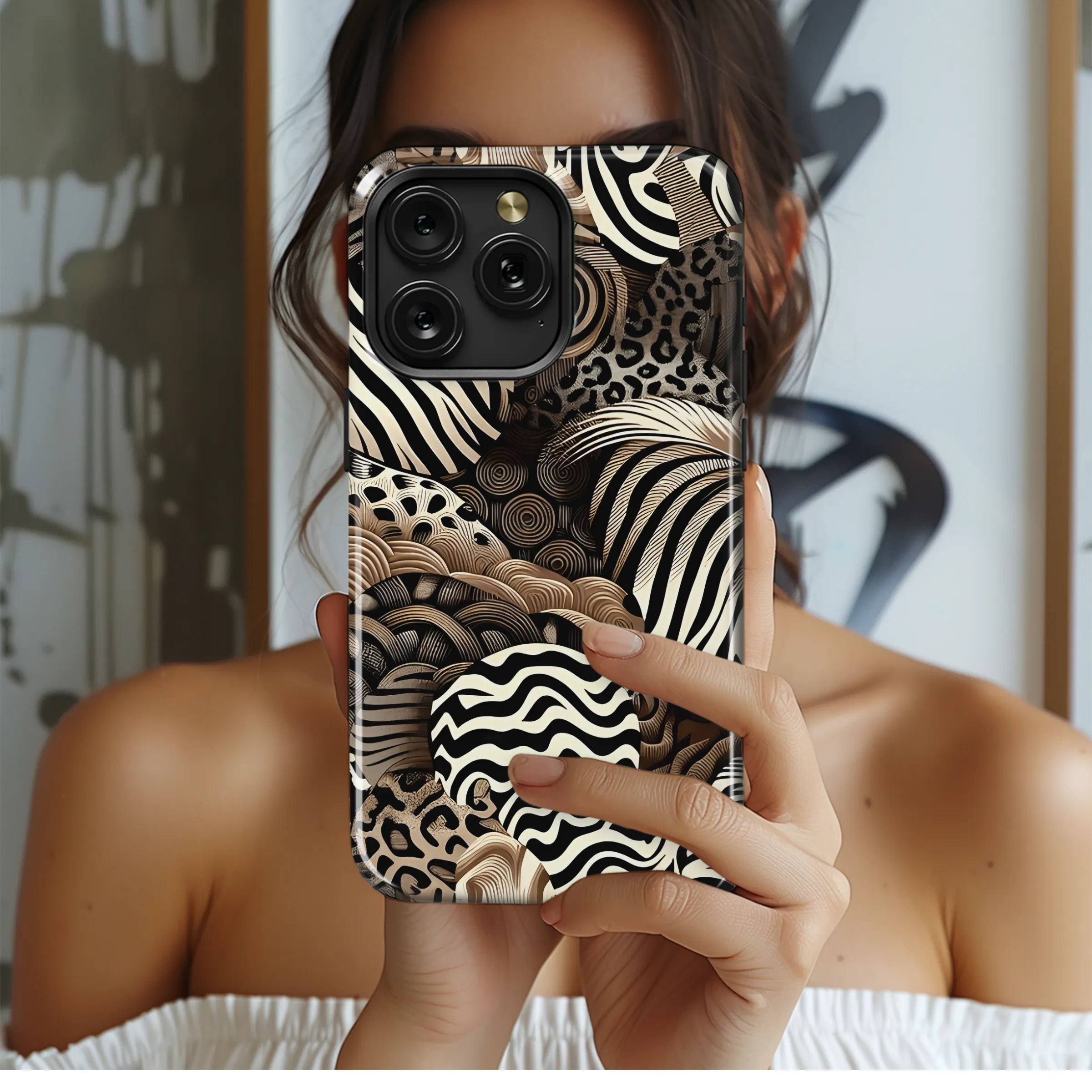 Mixed Animal Skin Phone Case iPhone Samsung Cover Pixel 2753