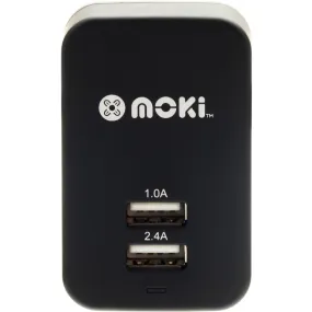 Moki Dual USB Wall Charger - Black