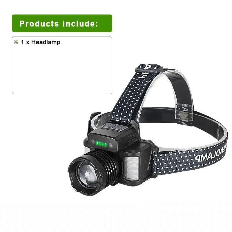 Most Powerful IR Sensor Headlamp 1800M Rechargeable LED Headlight Super Bright Head Flashlight Long Shot Head Lamp Fishing Torch