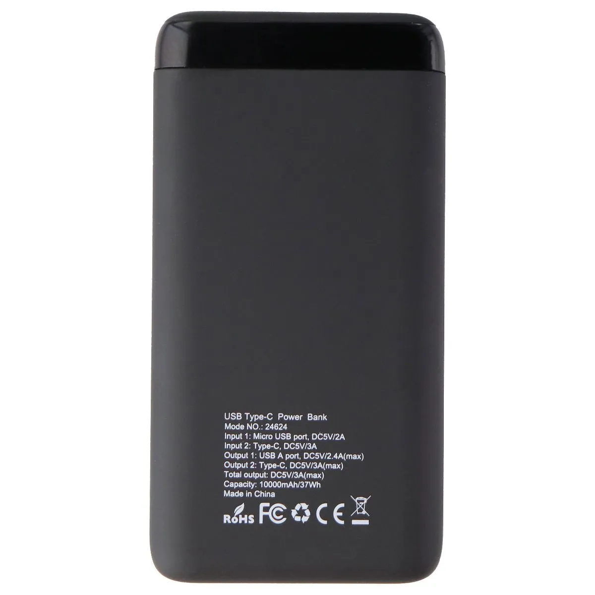 mWorks! mPower! Portable 10,000mAh USB and USB-C Power Bank - Black