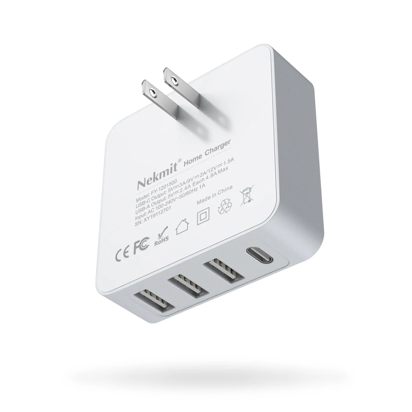 Nekmit 42W 4-Port USB-C Fast Wall Charger