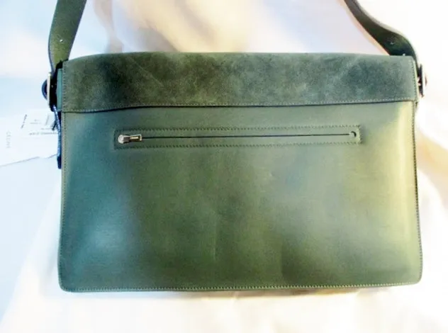 NEW NWT CELINE DIAMOND Purse MEDIUM Shoulder Bag DARK GREEN Suede  Leather