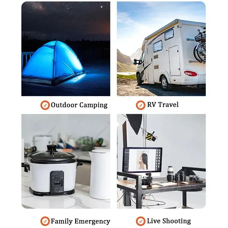 New Outdoor Camping Portable 220V 300W Power Bank 90Ah LED Display Home Emergency Camping Power System Charging Generator Backup