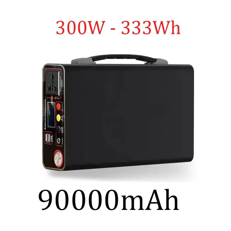 New Outdoor Camping Portable 220V 300W Power Bank 90Ah LED Display Home Emergency Camping Power System Charging Generator Backup