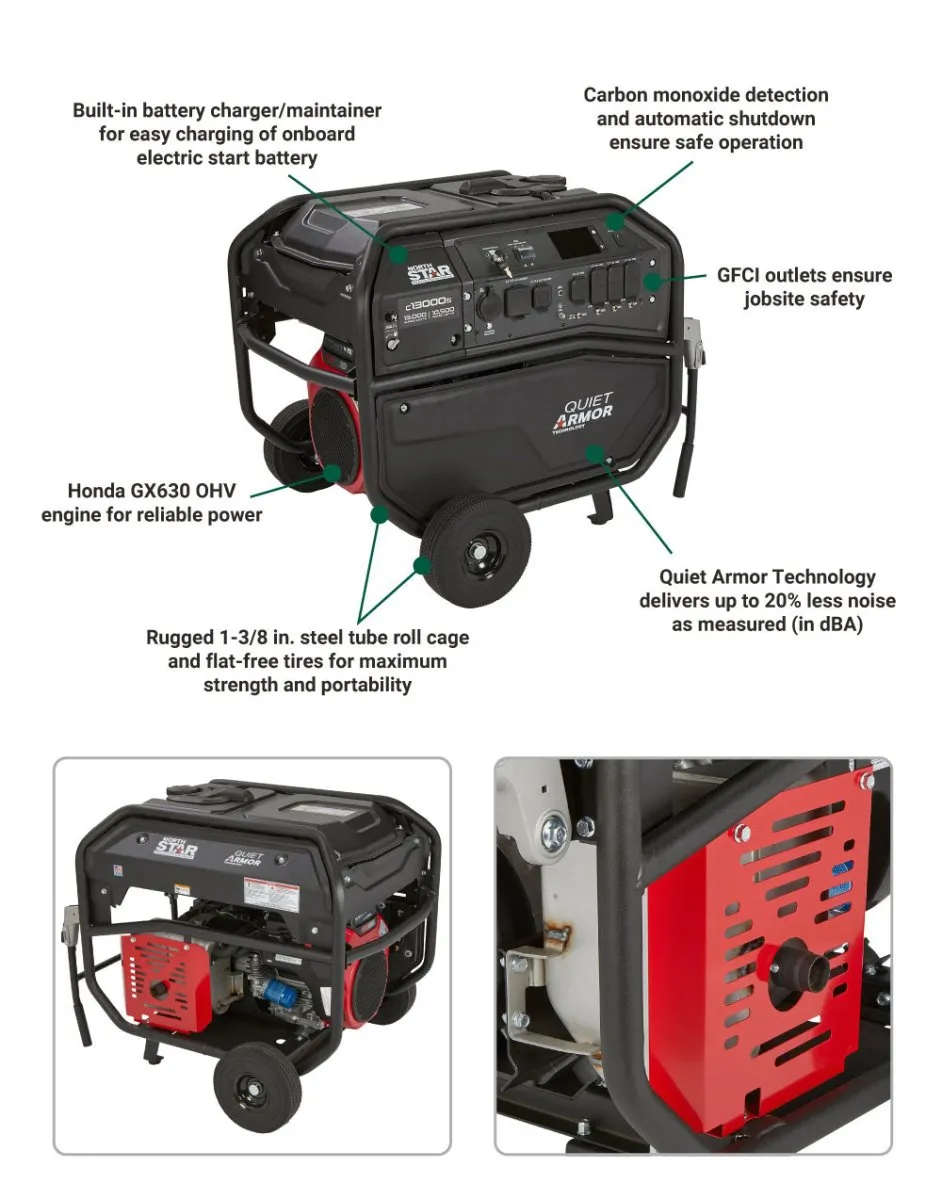 NorthStar Generator | 8,000 Surge Watt | Electric Start | Honda GX390