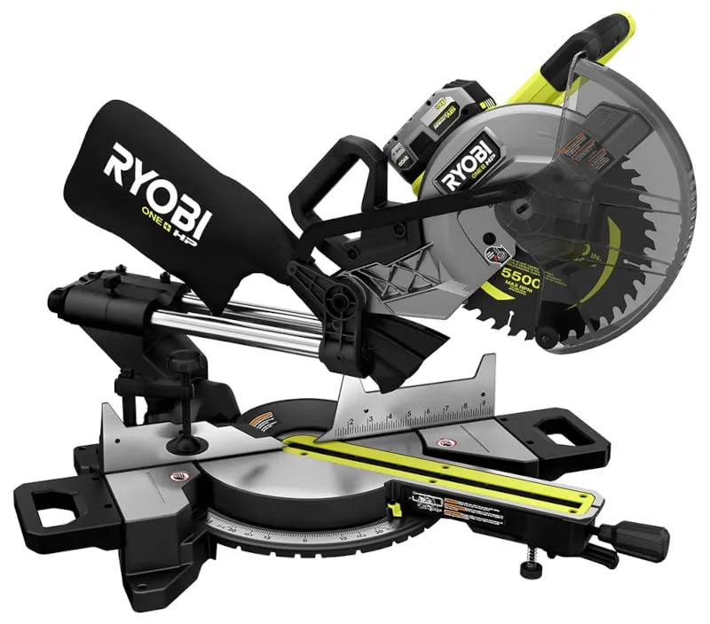 Open Box -  RYOBI 18V ONE  HP Brushless Cordless 10-inch Mitre Saw Kit with 4.0 HP Battery and Charger