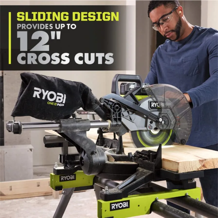 Open Box -  RYOBI 18V ONE  HP Brushless Cordless 10-inch Mitre Saw Kit with 4.0 HP Battery and Charger