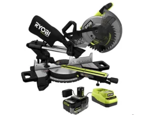 Open Box -  RYOBI 18V ONE  HP Brushless Cordless 10-inch Mitre Saw Kit with 4.0 HP Battery and Charger