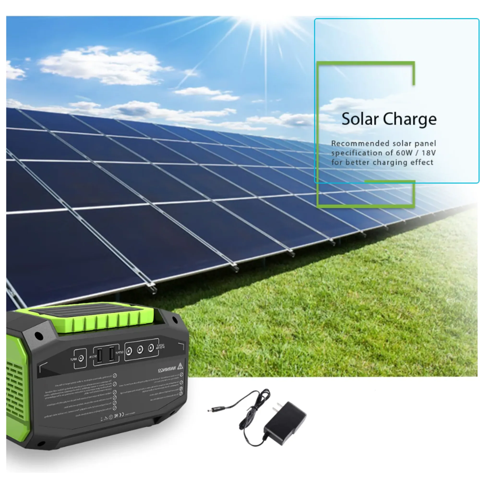 PA1 200W Portable Power Station - Emergency Solar Generator for Home, Outdoor, and Camp Use