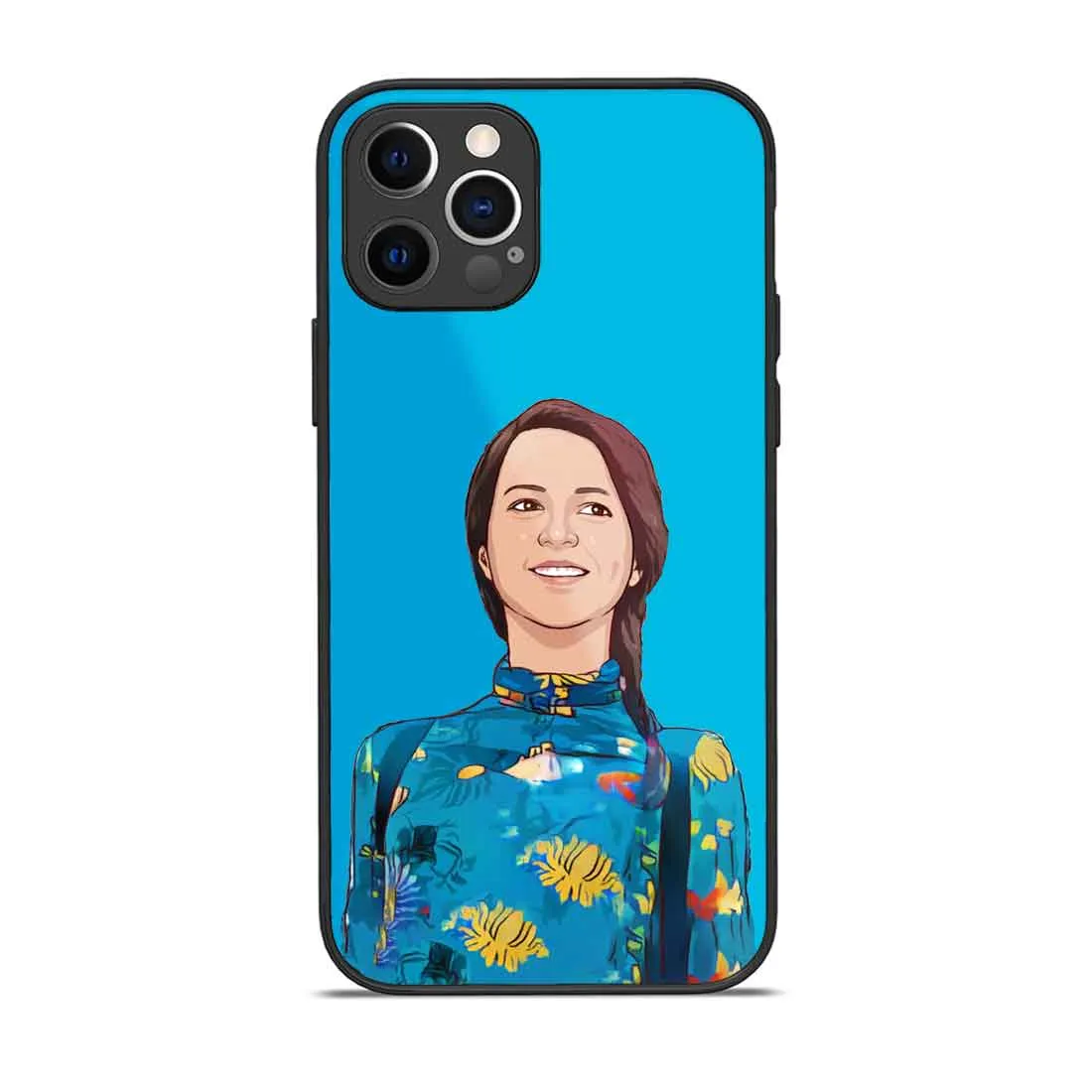 Personalized Phone Cover with Picture Blue iPhone 13 Pro Back Case - Cartoonized From Image