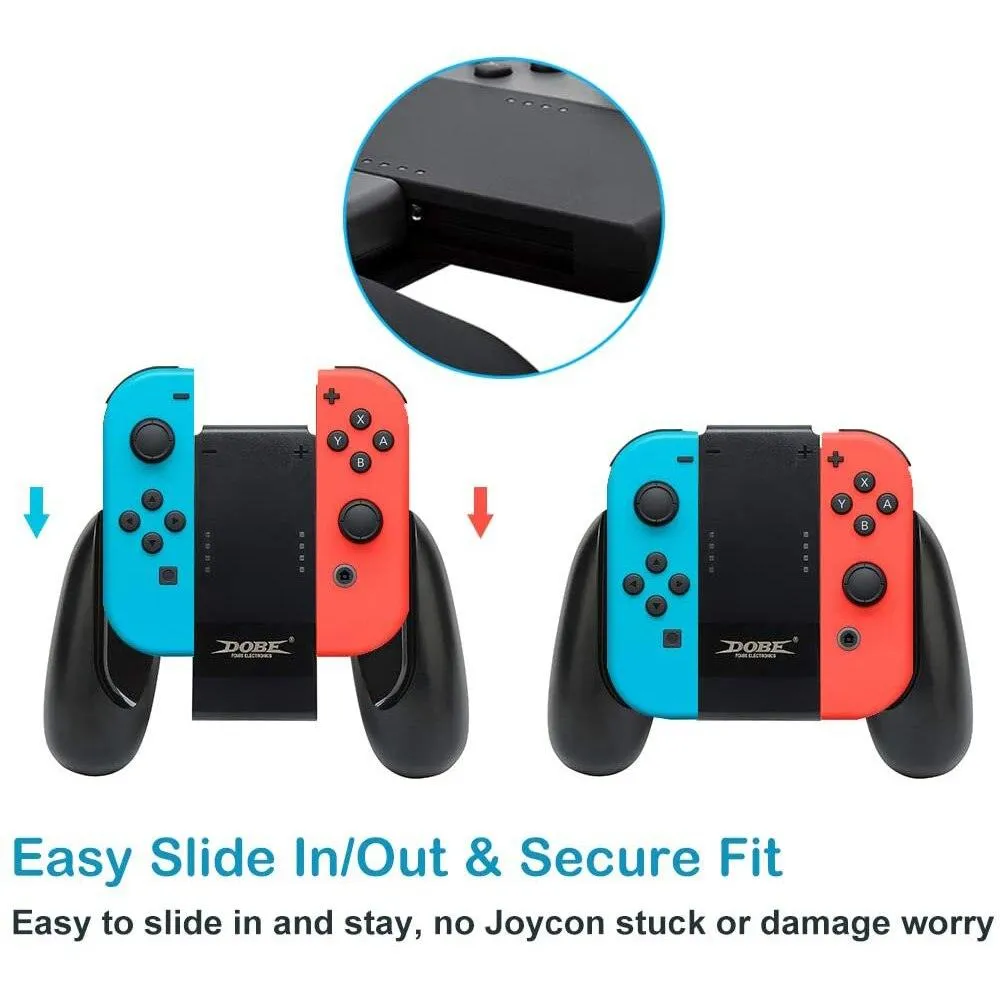 Play and Charge Joy Con Grip for use with Nintendo Switch USB-C Charging Great For Long Games