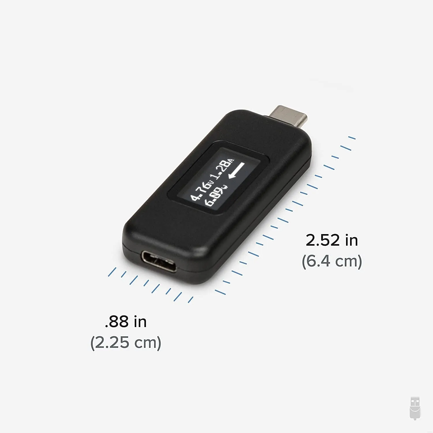 Plugable USB C Power Meter Tester for Monitoring USB-C Connections - Digital Multimeter for USB-C Cables, Laptops, Phones and Chargers