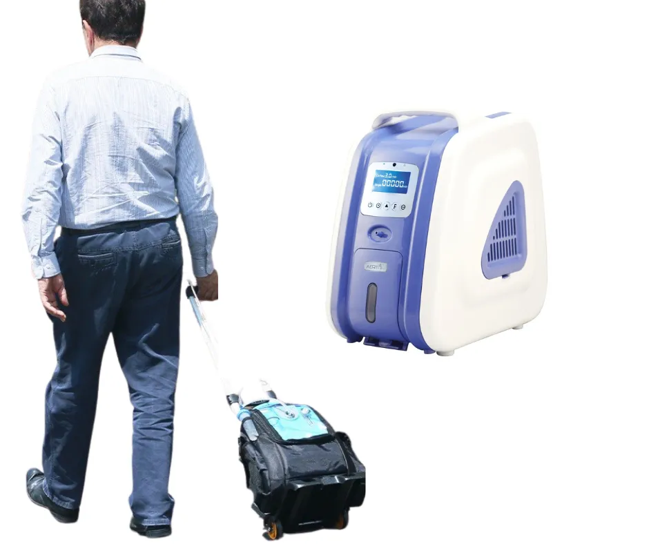 Portable 1L-3L Continuous Flow Medical Grade Adjustable Trolley Oxygen Concentrator