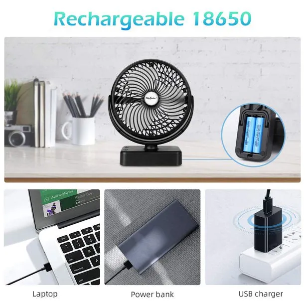 Portable Camping Fan with LED Lantern