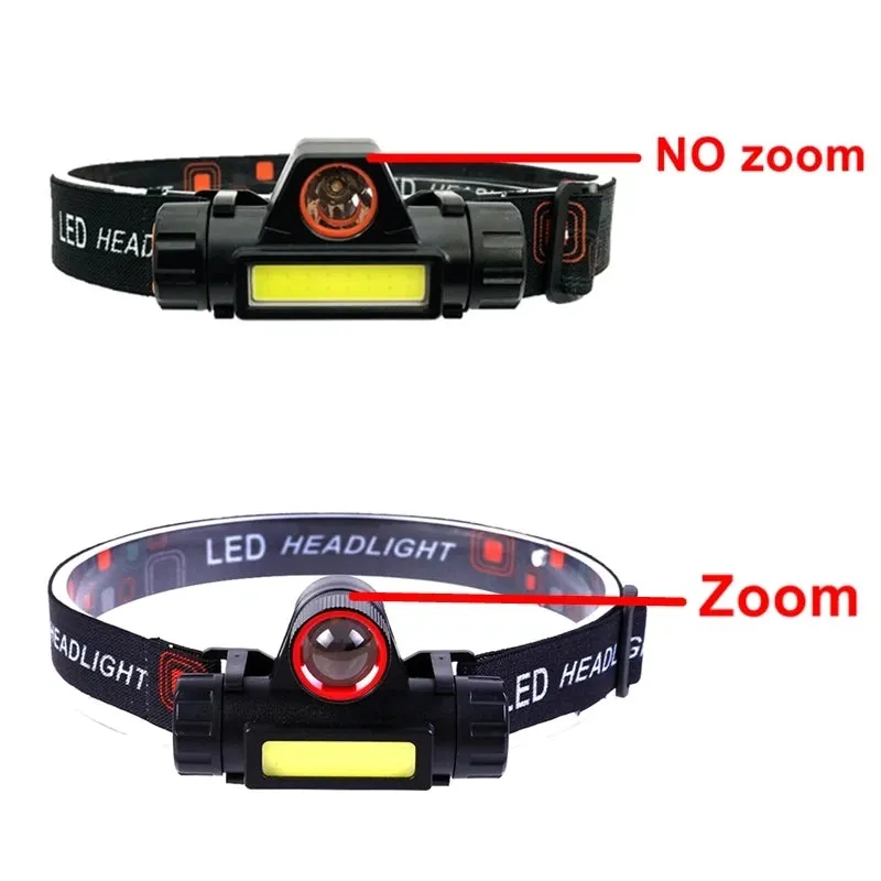 Portable LED Head Lamp With Magnet Built-in18650 Battery USB Rechargeable Headlamp Outdoor Waterproof Camping Fishing Headlight