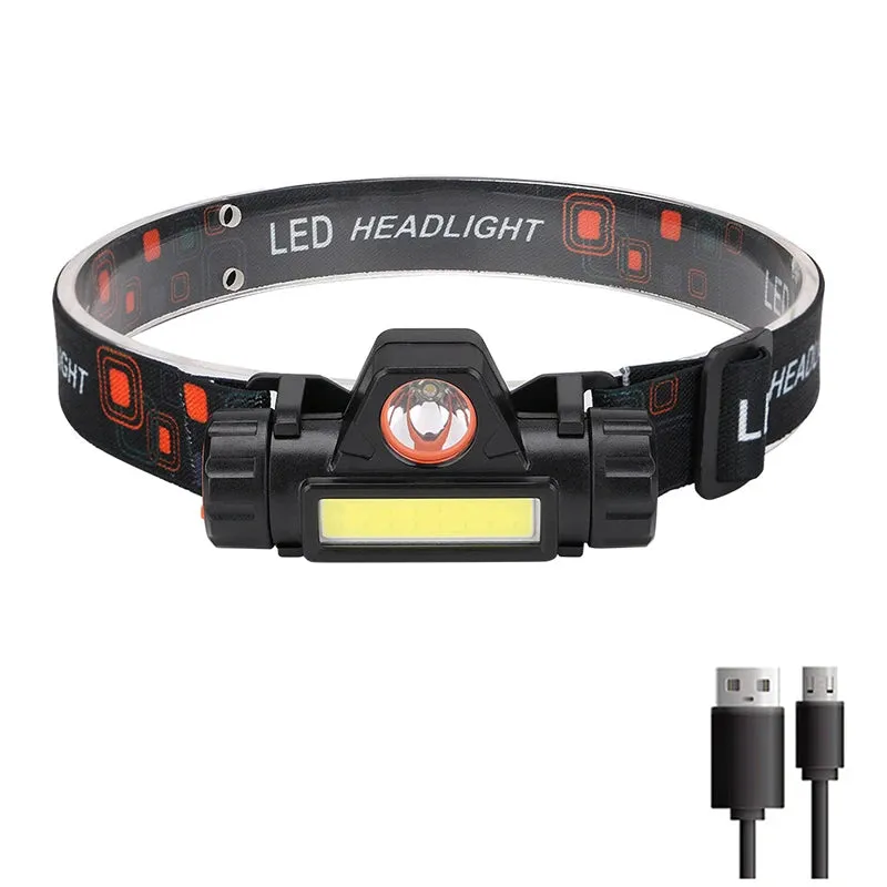 Portable LED Head Lamp With Magnet Built-in18650 Battery USB Rechargeable Headlamp Outdoor Waterproof Camping Fishing Headlight