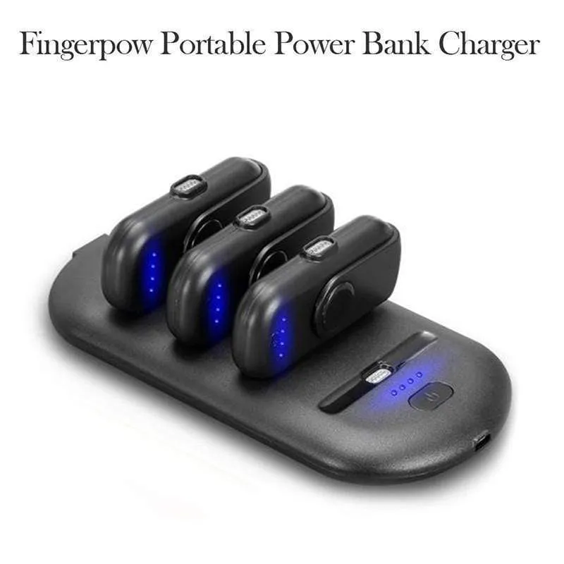 Portable Power Bank Charger - 4 Mini Magnetic Charging Packs with Charging Station Stand-Alone Powerbank for iPhone Android