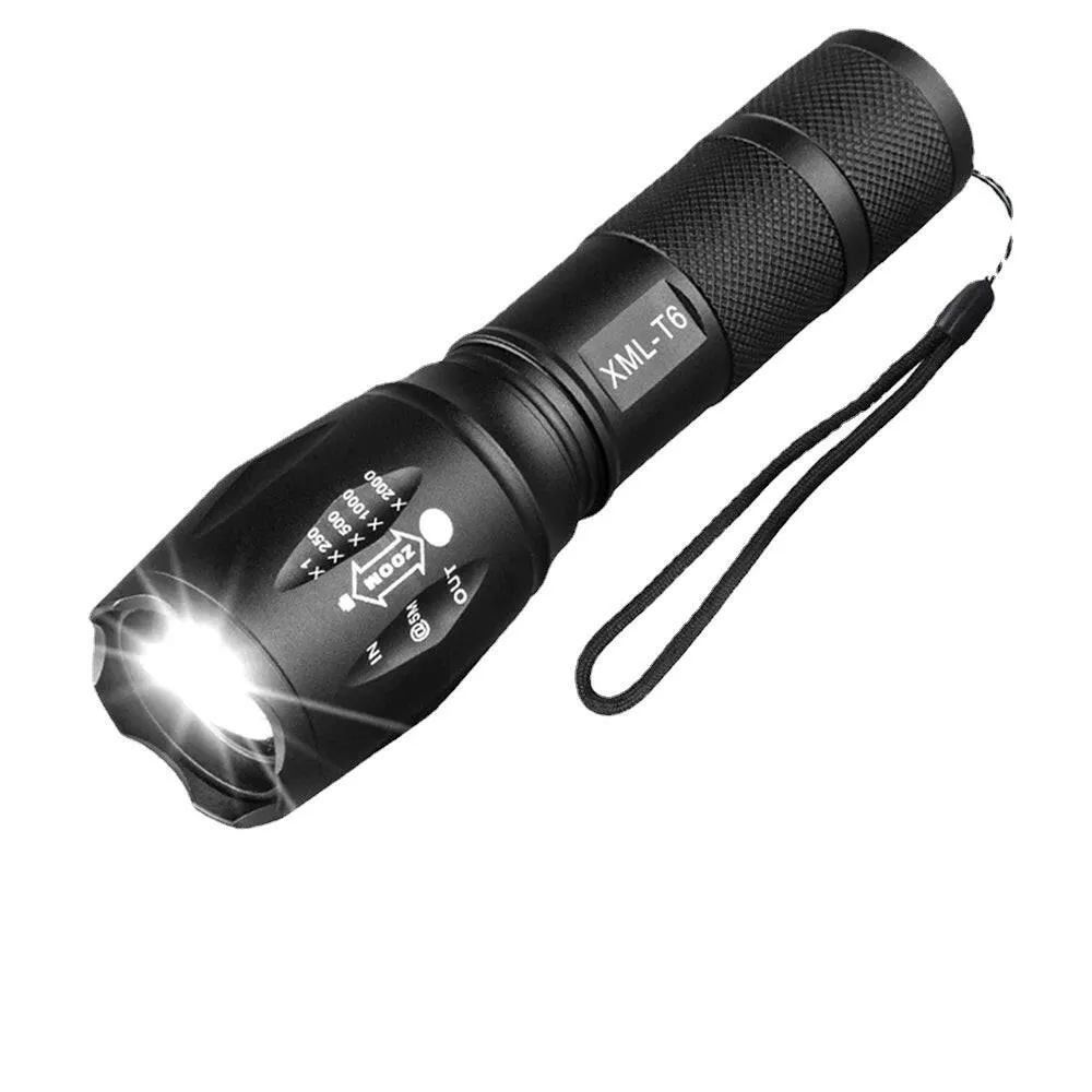 Portable Powerful LED Lamp XML-T6  Flashlight Linterna Torch Uses 18650 Chargeable Battery Outdoor Camping Tactics Flash Light