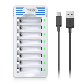 POWXS 8 Bay AA AAA Batteries Charger