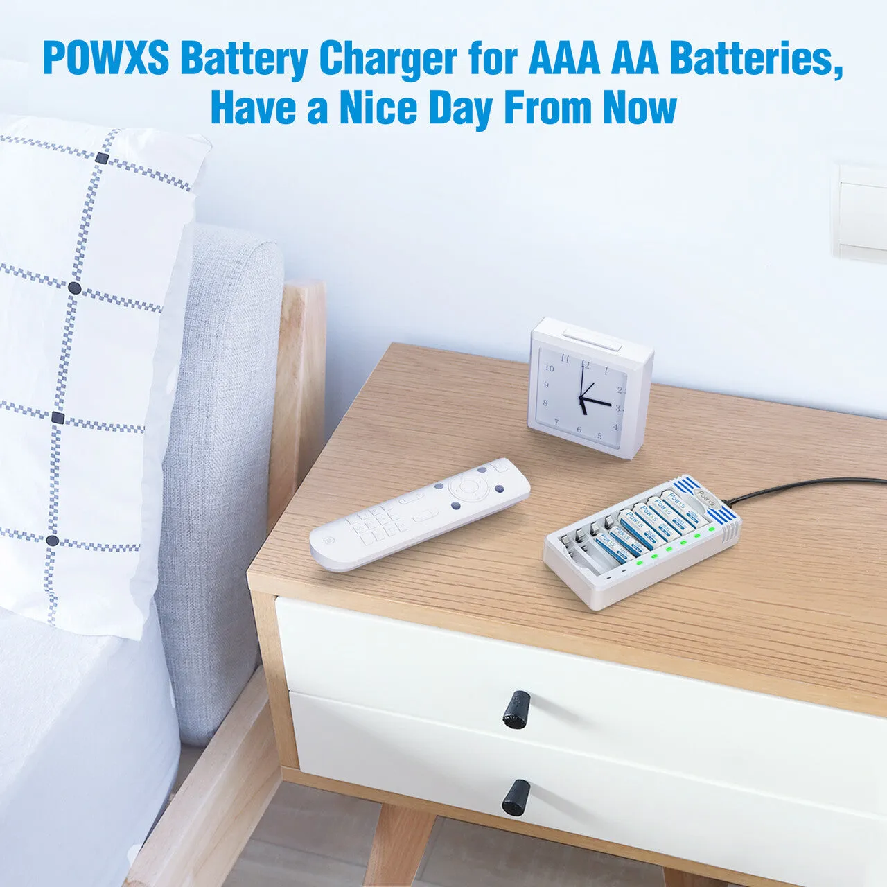 POWXS 8 Bay AA AAA Batteries Charger