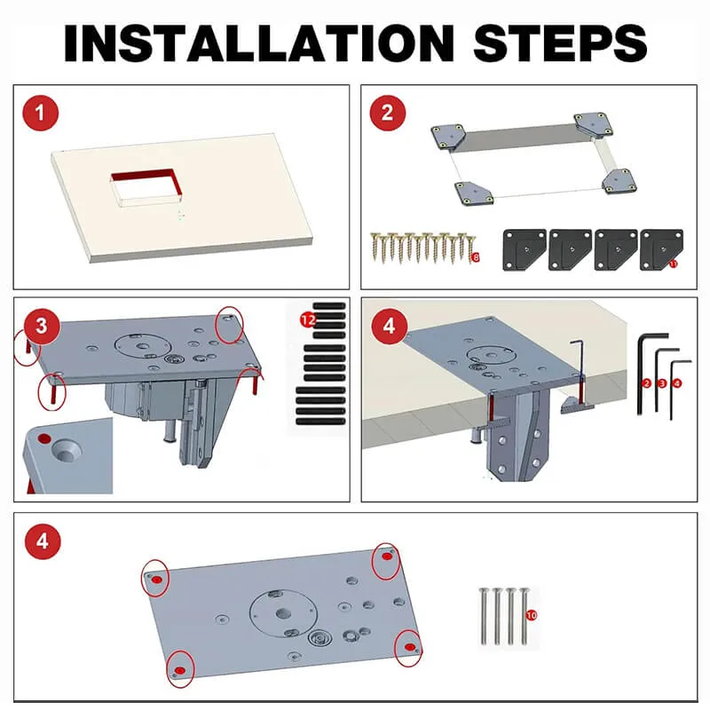 Precision Router Lift for 65mm Diameter Motors   Plate